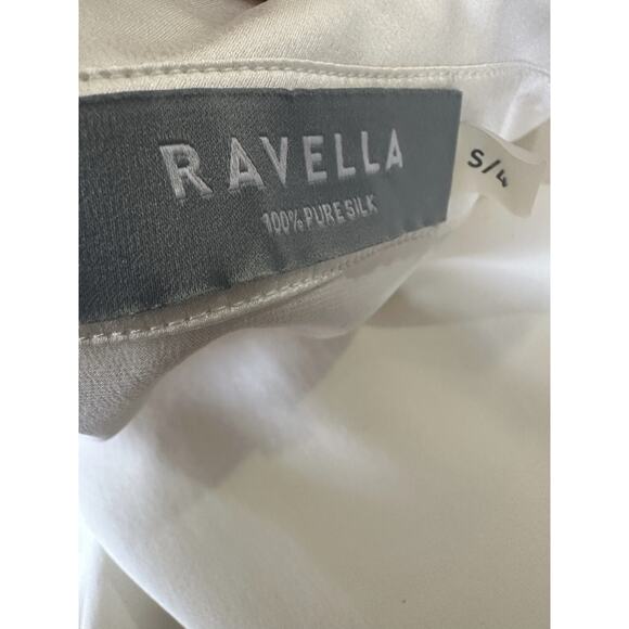 Ravella Luxury Silk Milano Button-Up Blouse LS Pearl White Gold Buttons Small 4 - Picture 13 of 16